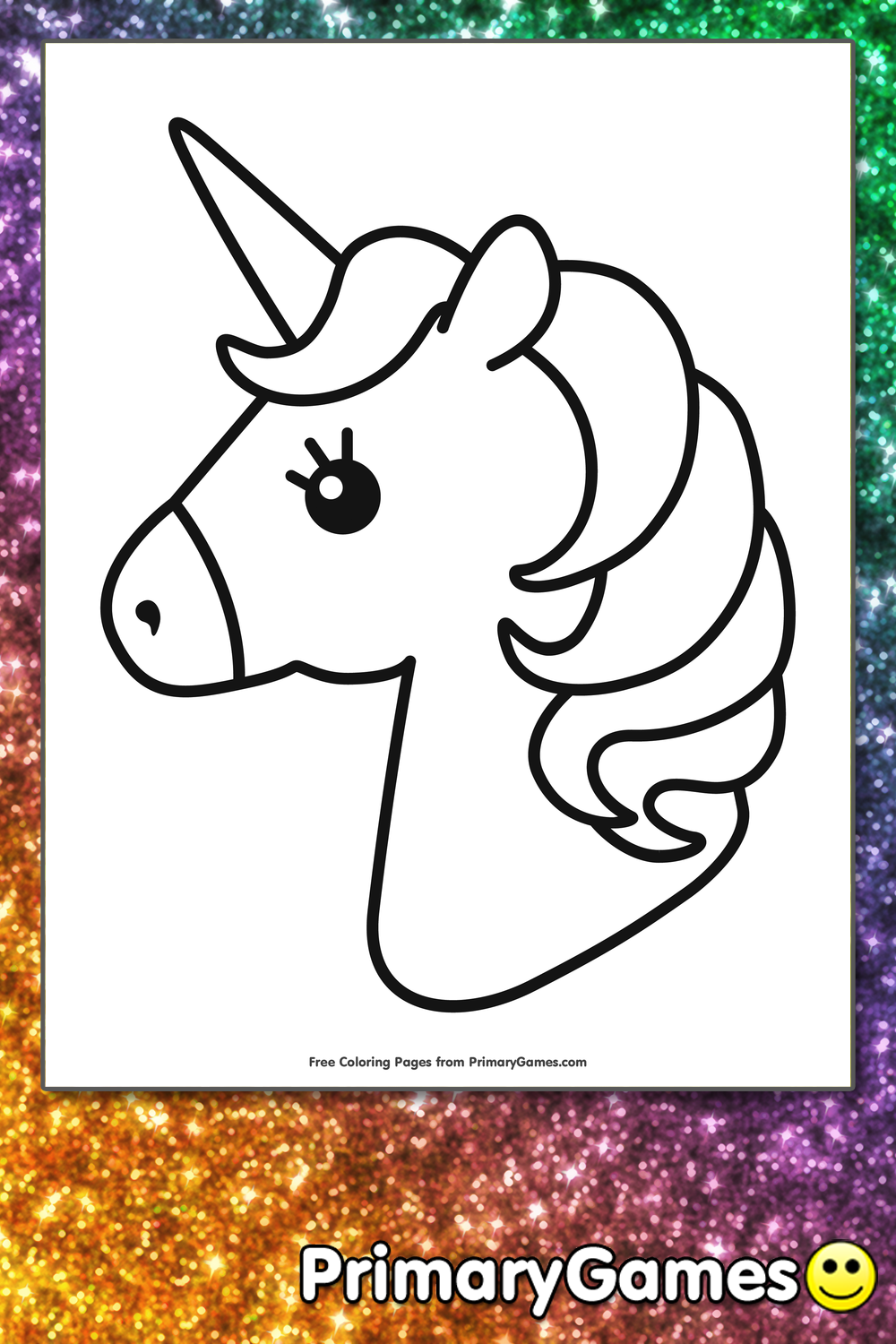 Cute Unicorn Coloring Page FREE Printable PDF From PrimaryGames
