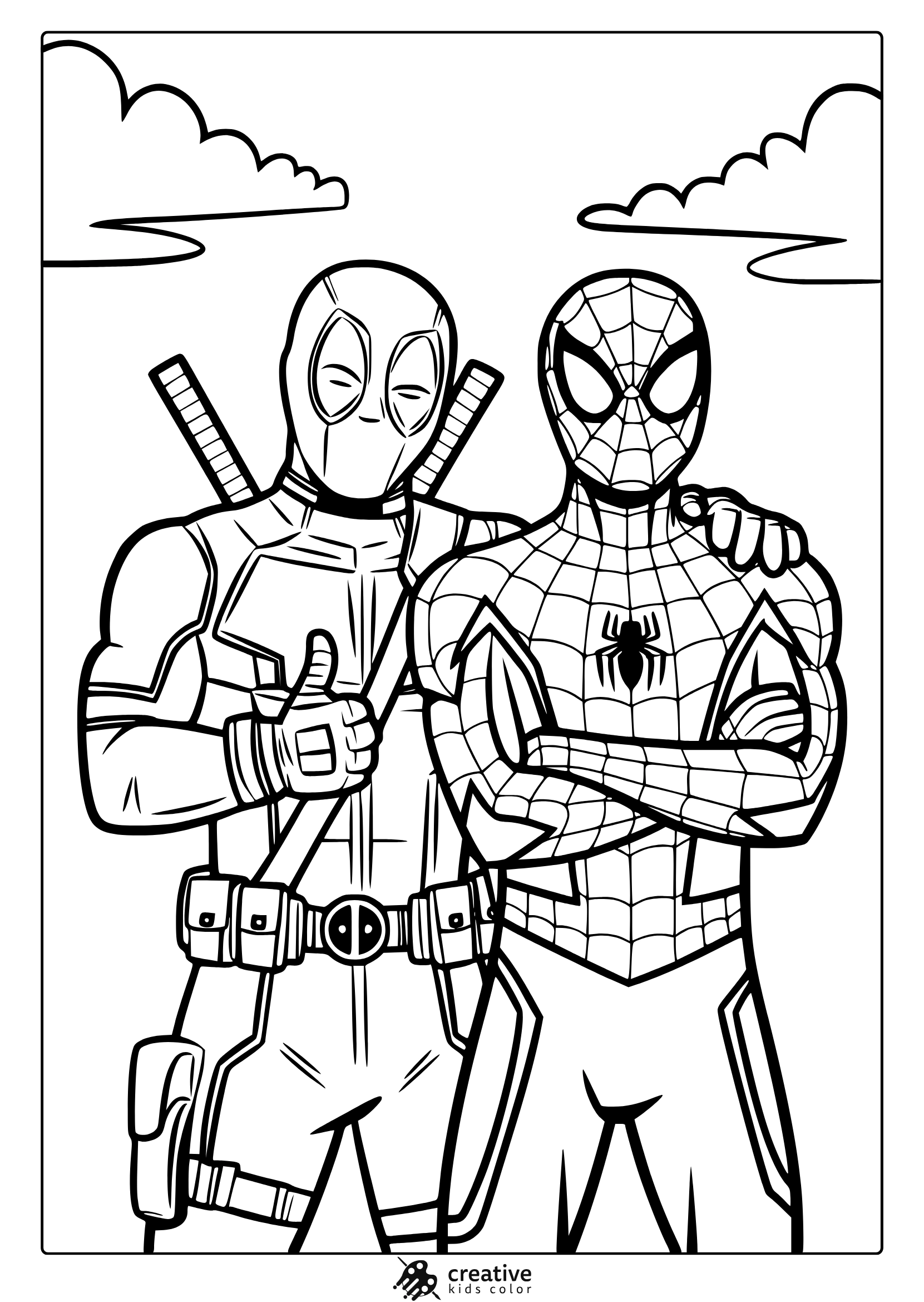 Deadpool Coloring Pages Free Printable PDFs 