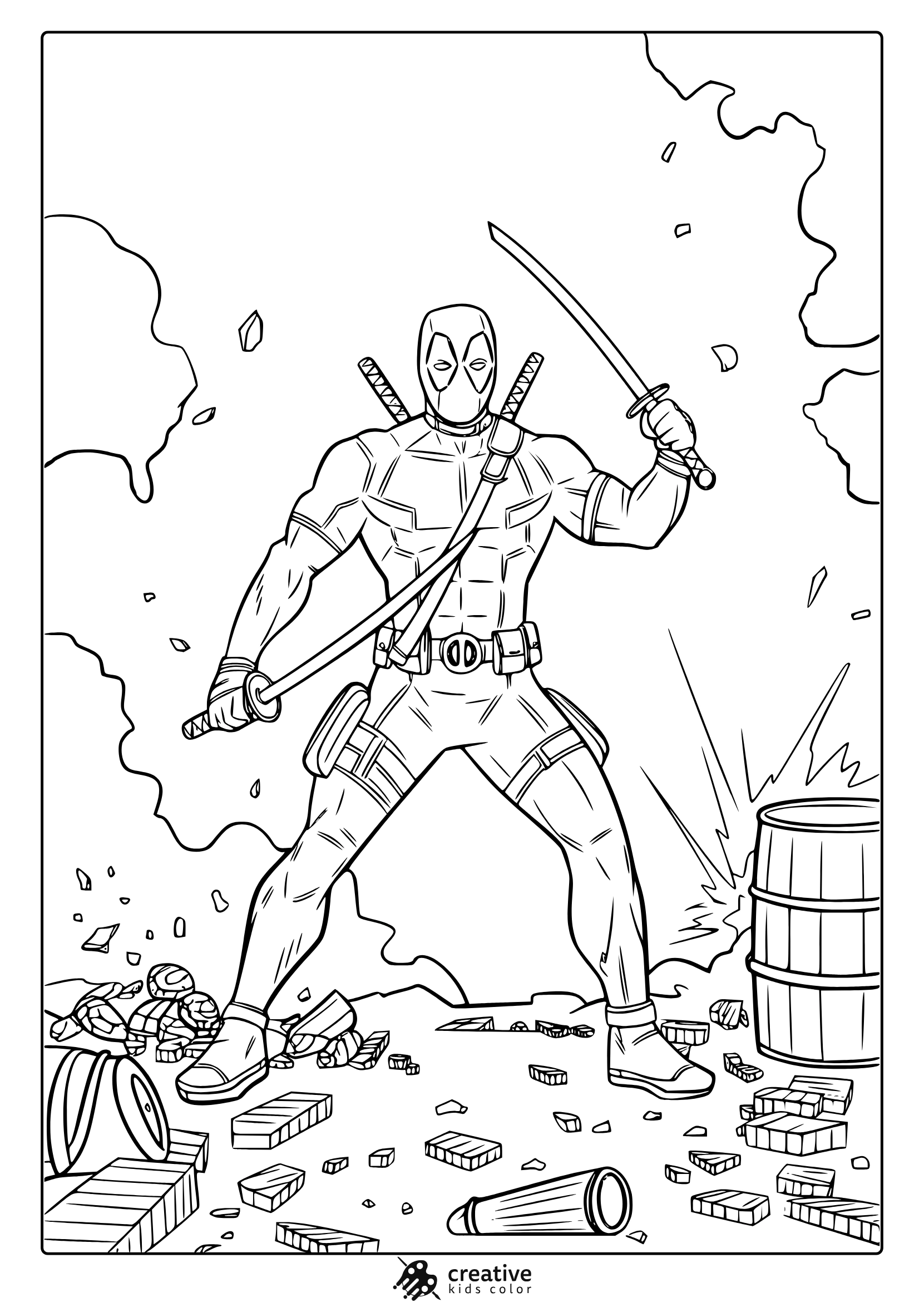 Deadpool Coloring Pages Free Printable PDFs 