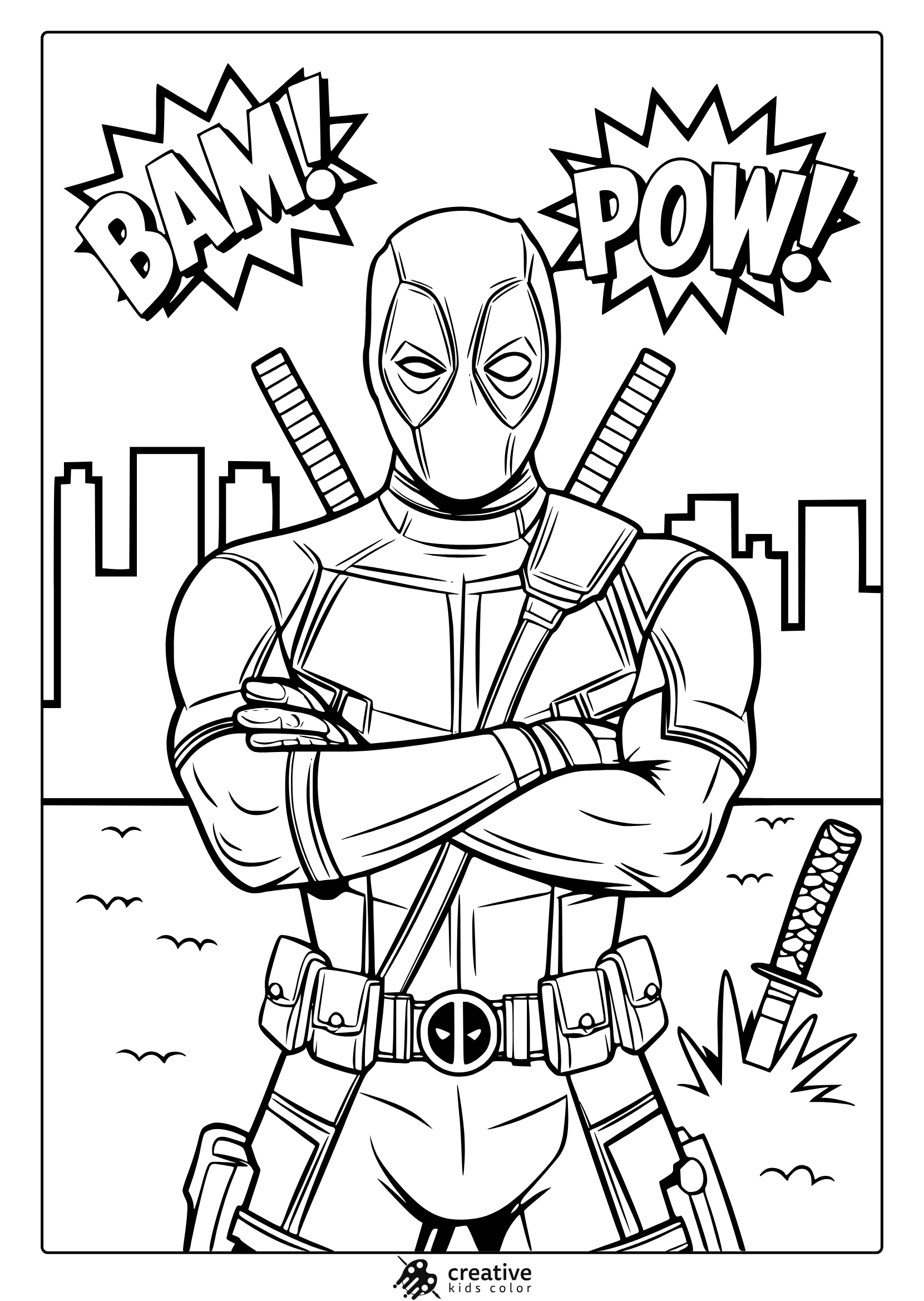 Deadpool Coloring Pages Free Printable PDFs 