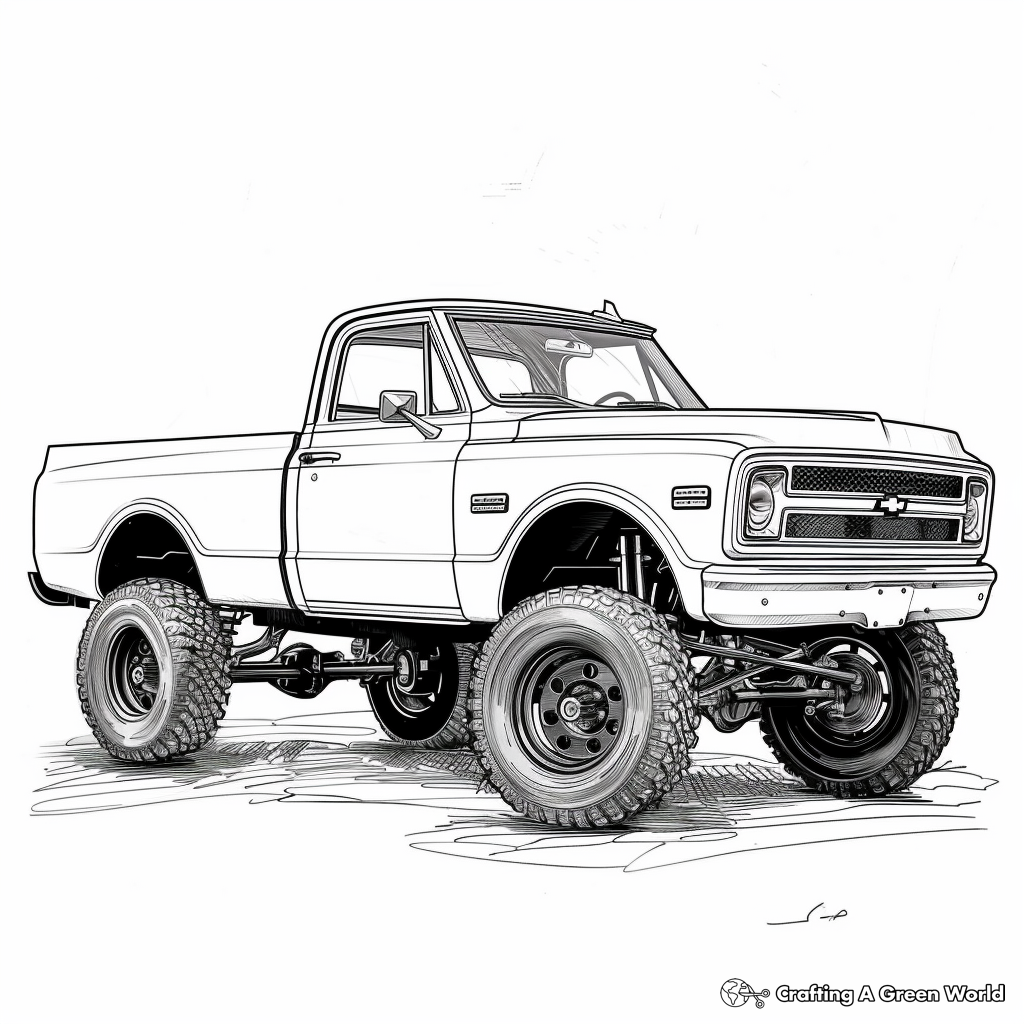 Diesel Truck Lifted Truck Coloring Pages Free Printable 