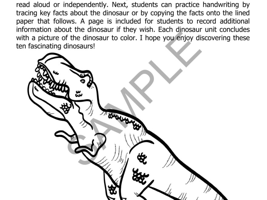 Dinosaur Facts Color Copy Made By Teachers