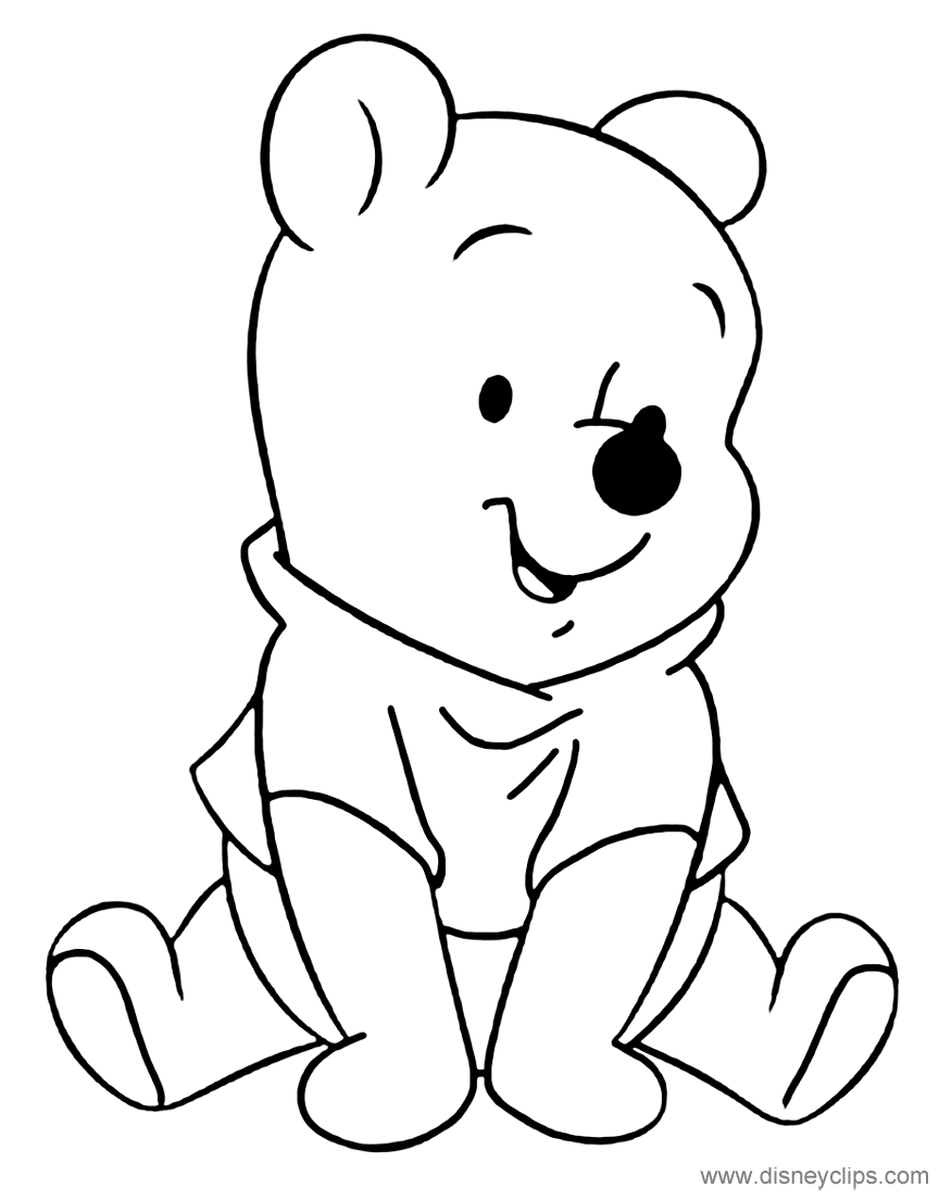 Disney Baby Pooh Coloring Pages Disneyclips