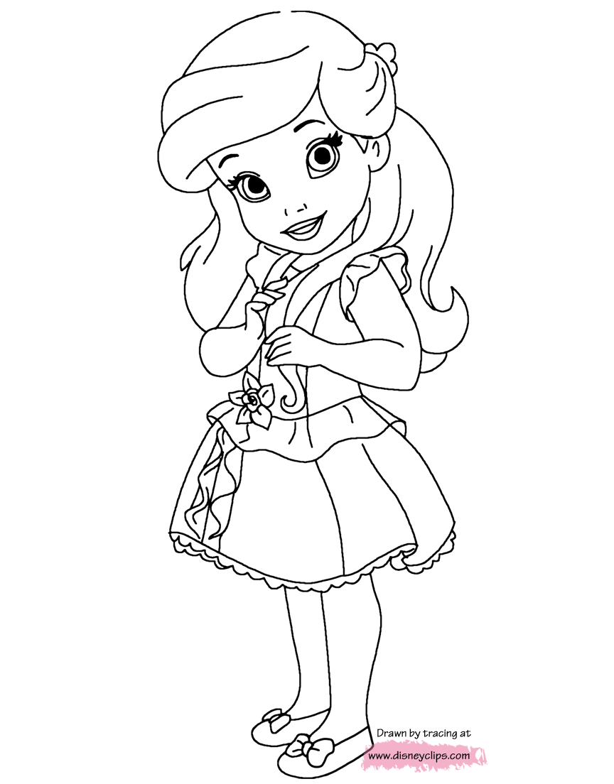 Disney s Little Princesses Coloring Pages Disneyclips