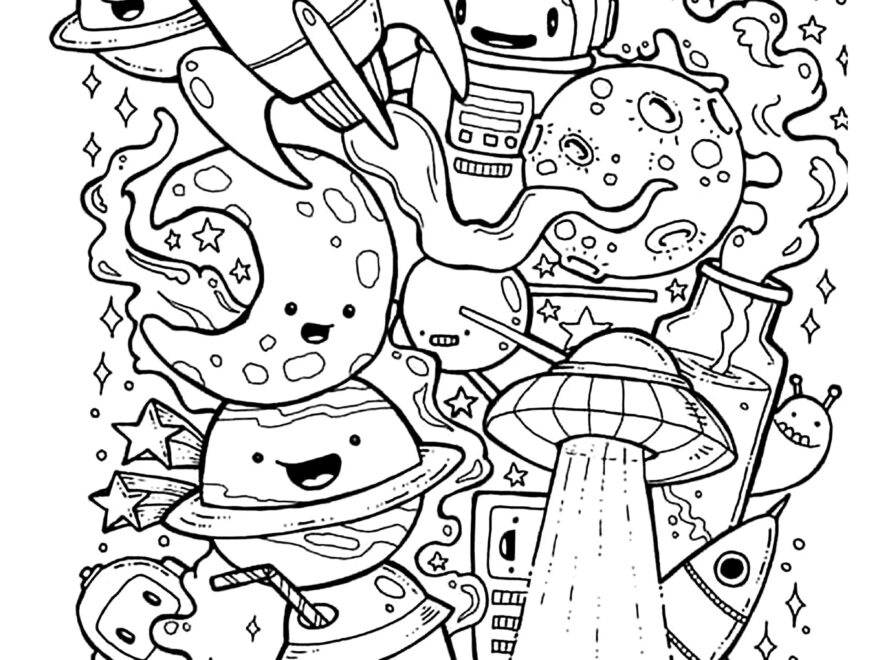 Doodle Inspired By Space Doodle Art Doodling Coloring Pages For Adults Page Tv series animals