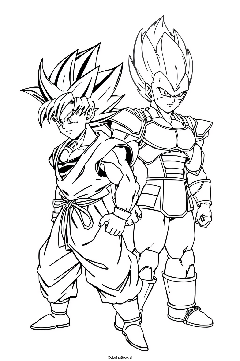 Dragon Ball Z Teamwork Against Frieza Coloring Page Free PDF PNG Printable Dragon Ball Z Teamwork Against Frieza Coloring Page Free PDF PNG Printable
