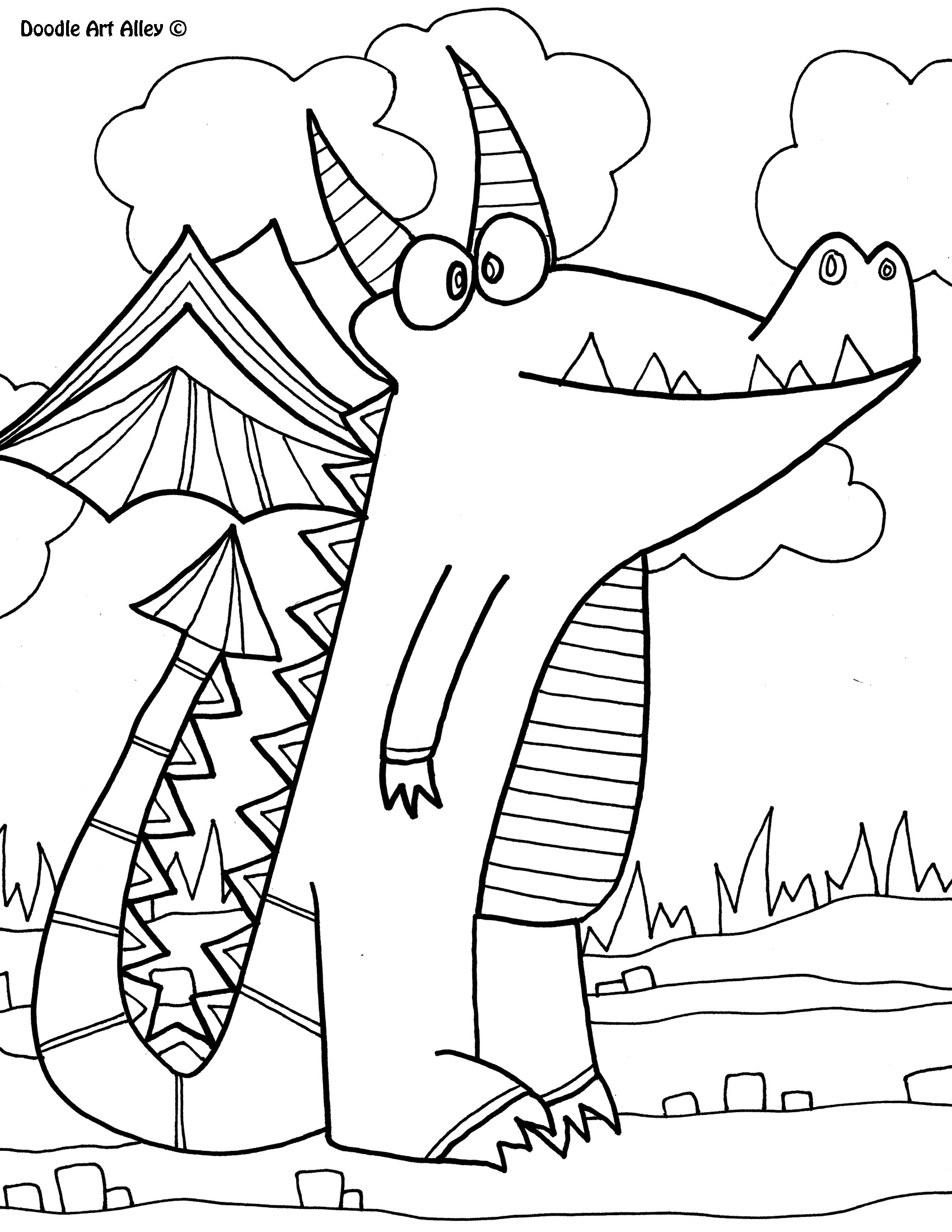 Dragon Coloring Pages DOODLE ART ALLEY