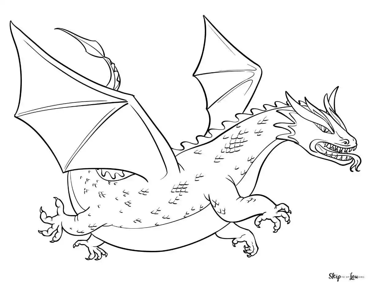 Flying Dragon Coloring Pages