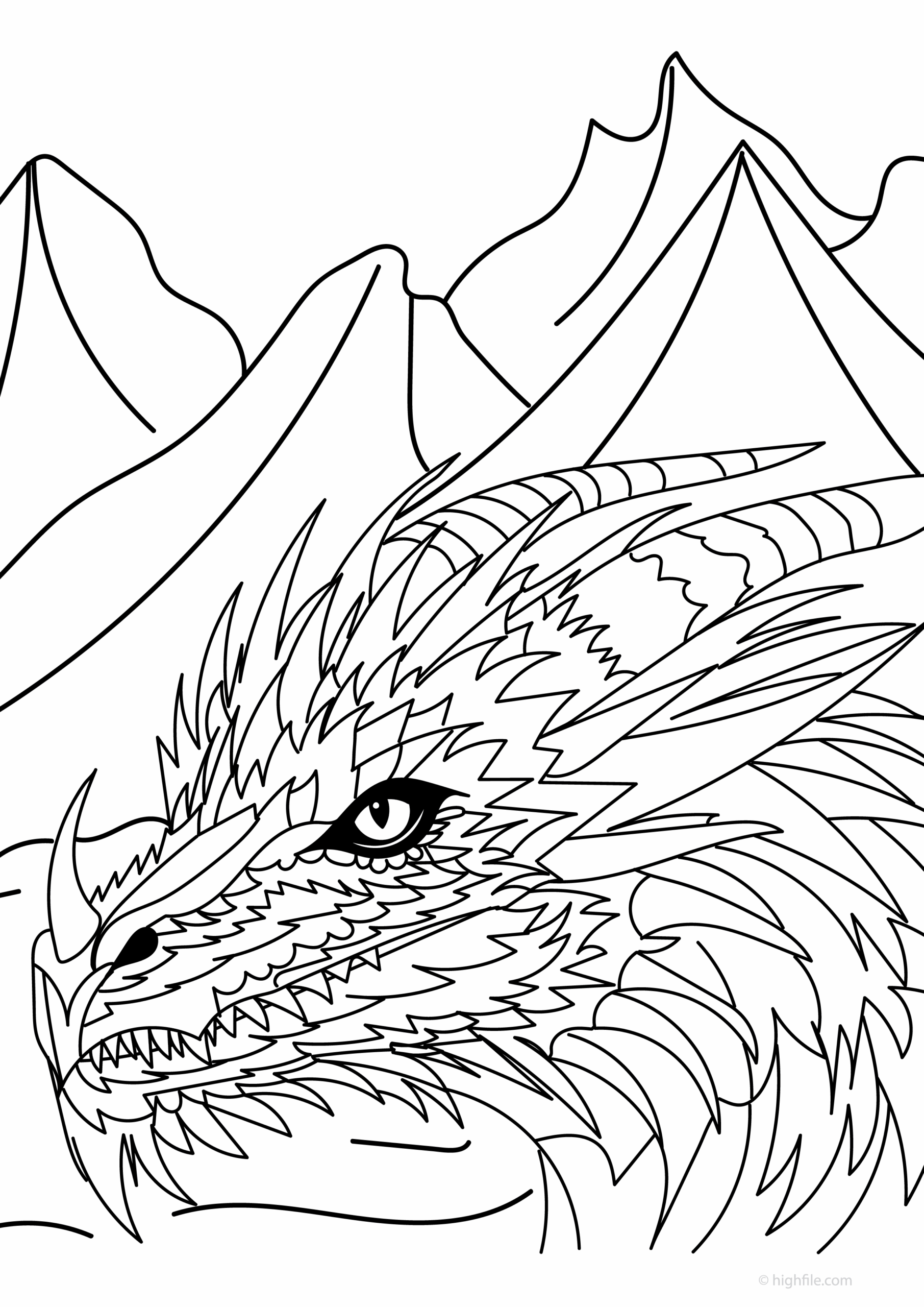 Dragon Head Coloring Pages Printable