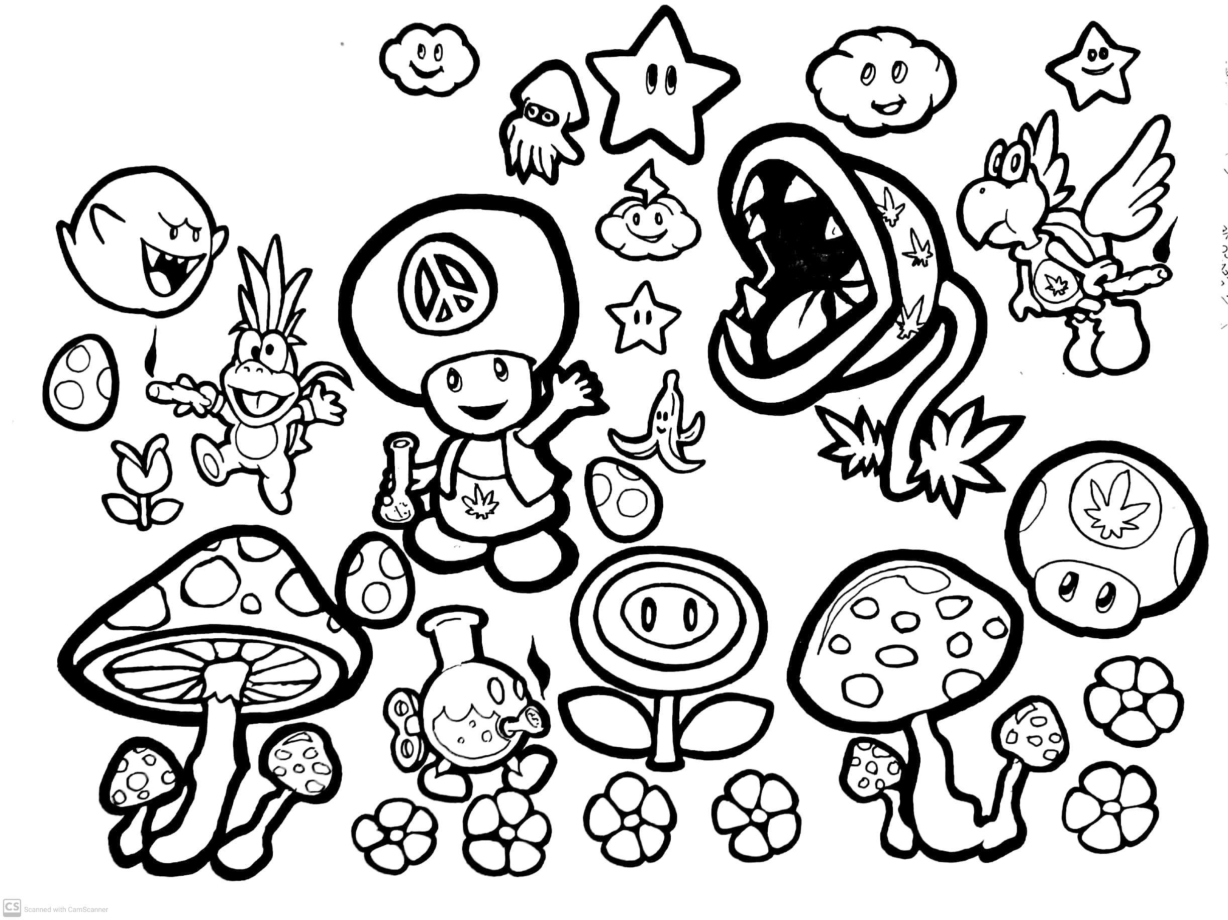 Mario Bros Toad Coloring Pages