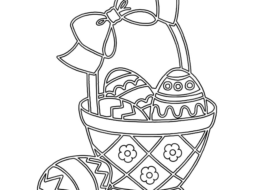 Easter Basket Coloring Page Easter Egg Colouring In Page easter Egg Basket Svg printable Silhouette Cut Files Cricut Cut Files Svg Files Etsy