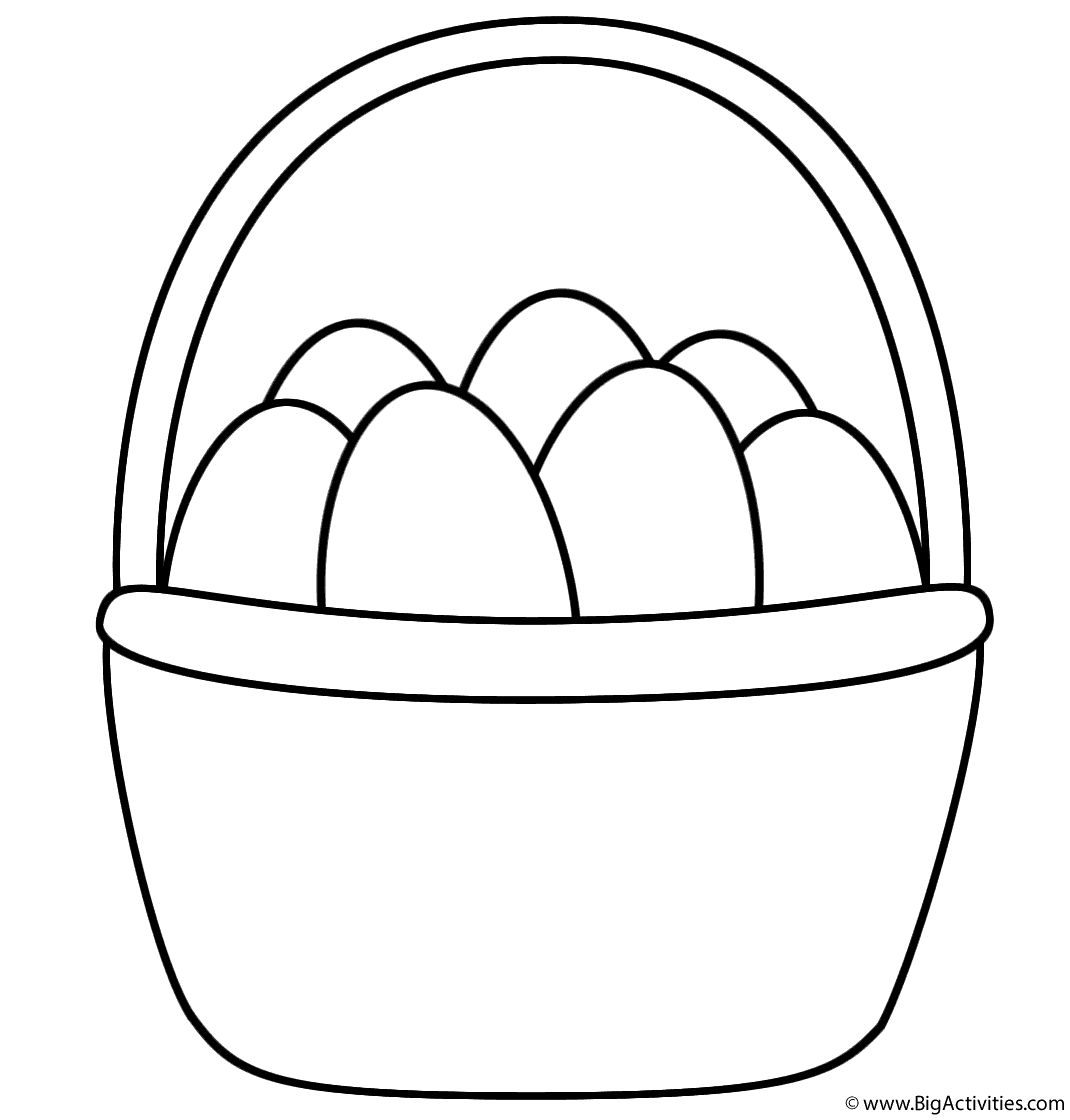 Easter Basket With Eggs Coloring Page Easter Easter Basket With Eggs Coloring Page Easter
