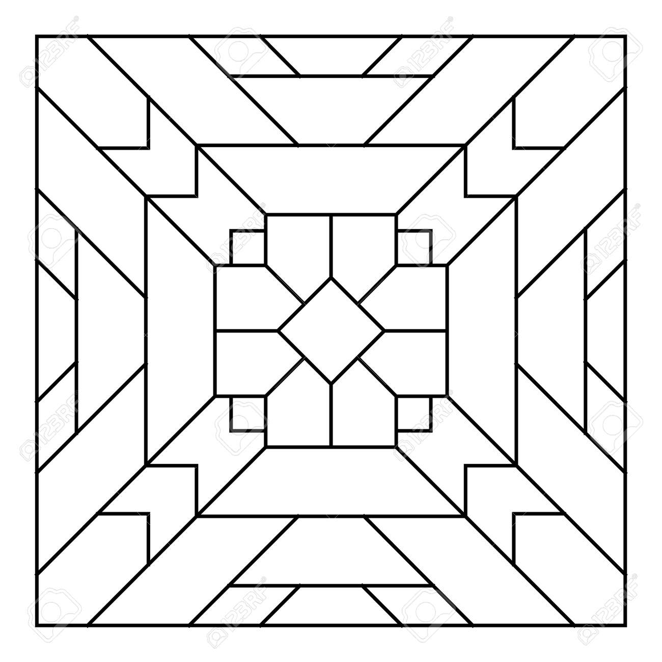 Easy Adult Coloring Page For Seniors Square Pattern In Tile Shape Vector Art In Eps 8 Royalty Free SVG Cliparts Vectors And Stock Illustration Image 165215187 