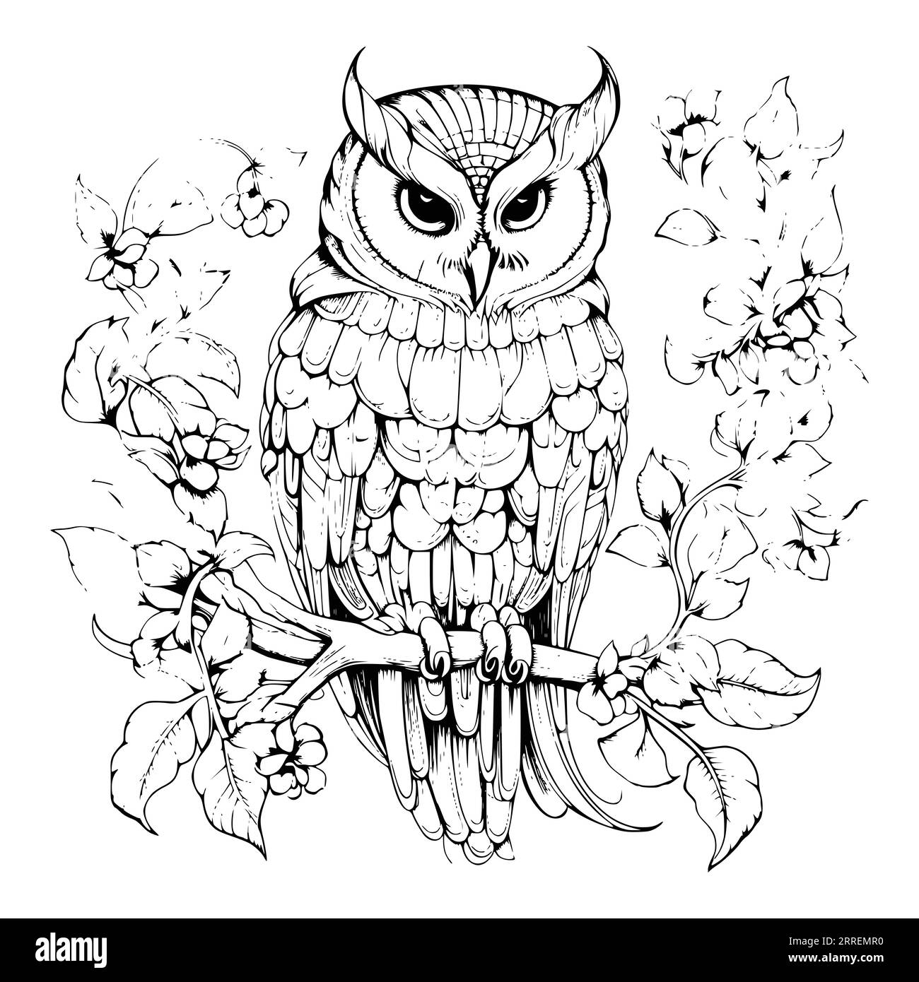 Easy Owl Coloring Pages Hi res Stock Photography And Images Alamy