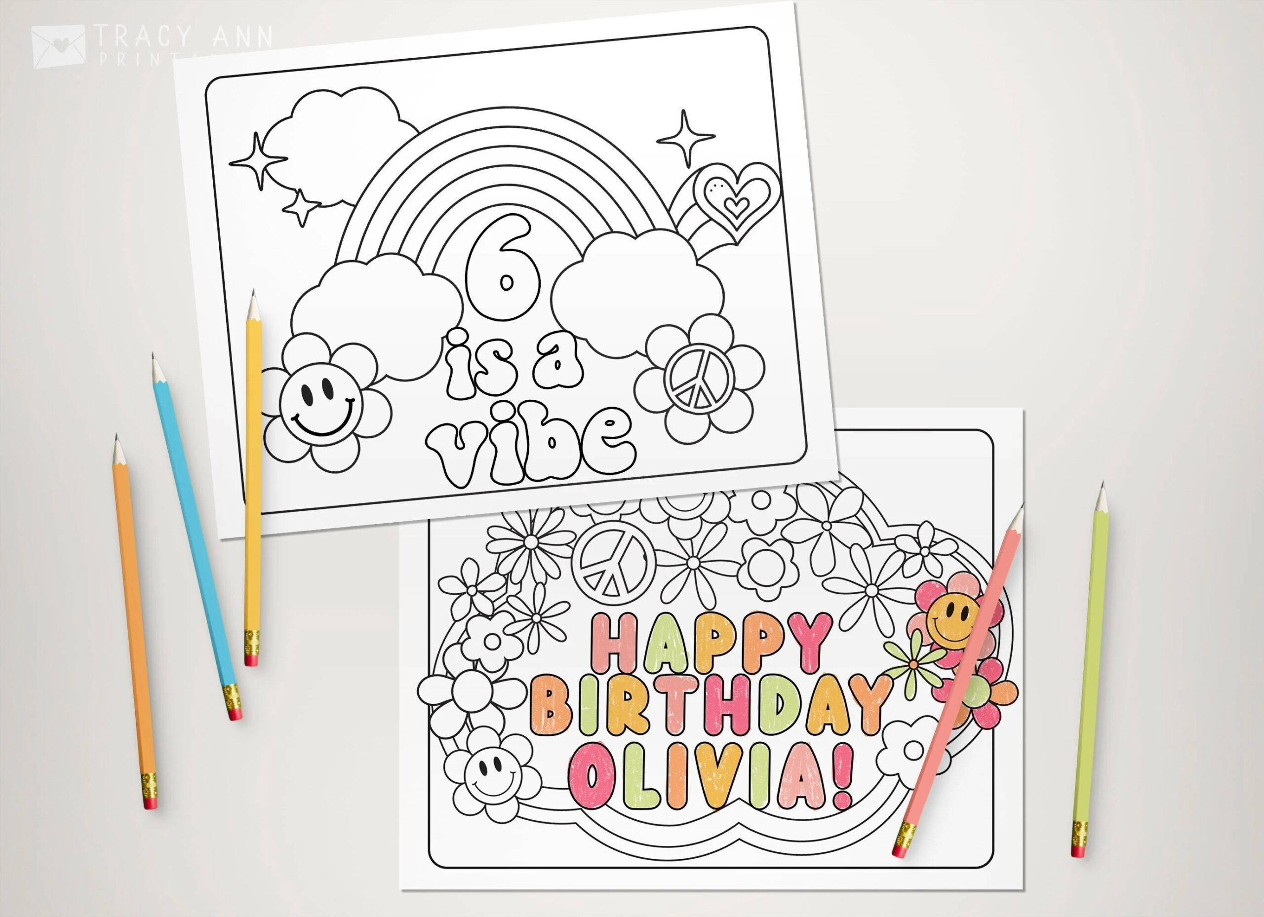 Editable Coloring Pages Printable Retro Groovy Birthday Coloring Sheets Birthday Game Party Game Activity Etsy