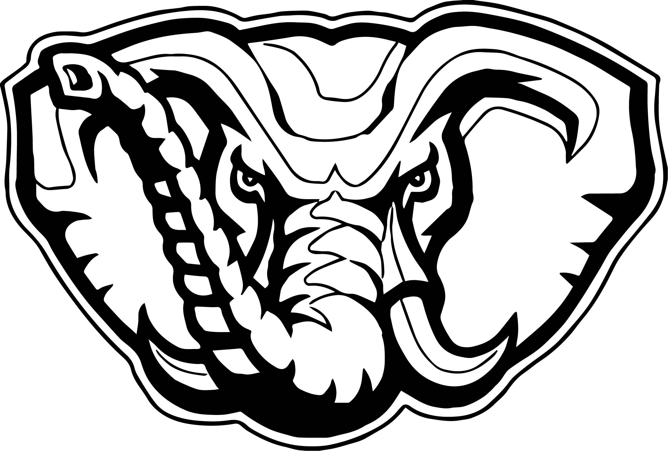 Elephant Football Logo Alabama Crimson Tide Coloring Page Wecoloringpage