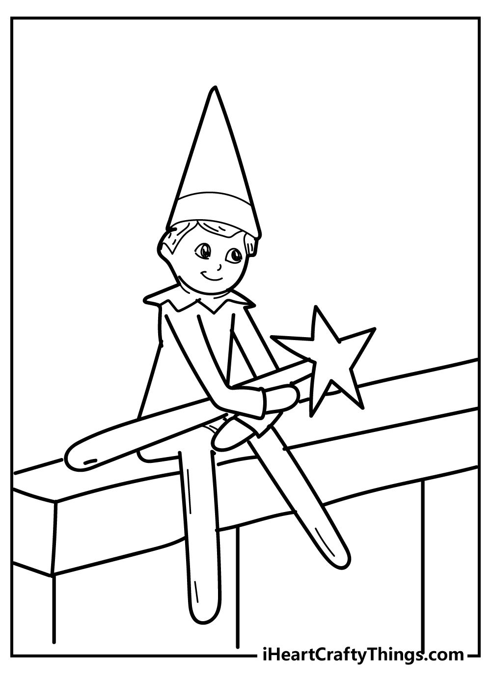 Elf Shelf Coloring Pages