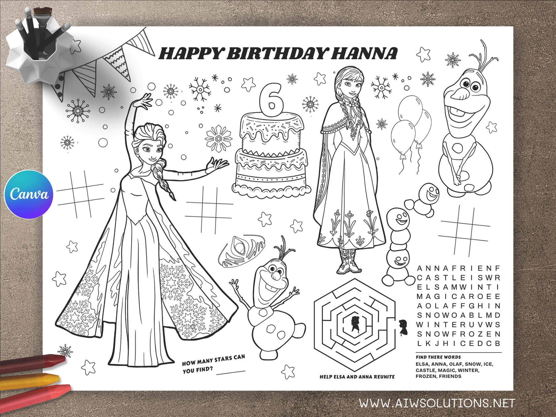 Elsa And Anna Birthday Activity Coloring Pages Frozen Girl Birthday Coloring Activity Elsa Coloring Page Printable Aiwsolutions