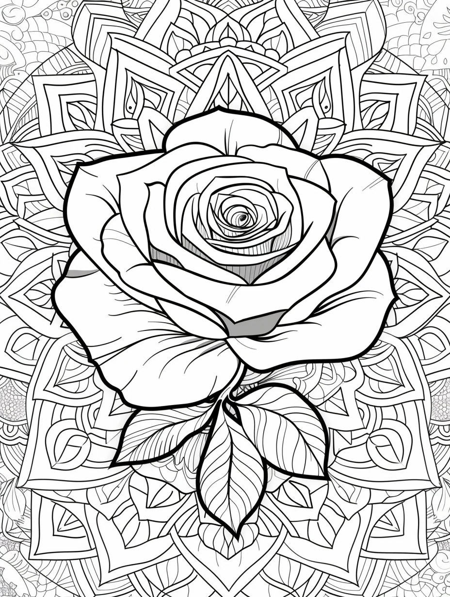 Embrace The Beauty Of Roses Over 250 Rose Coloring Pages Printable Digital Download Etsy