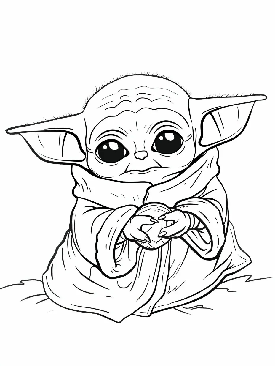 Embrace The Cuteness Over 100 Baby Yoda Coloring Pages Printable Digital Download Etsy