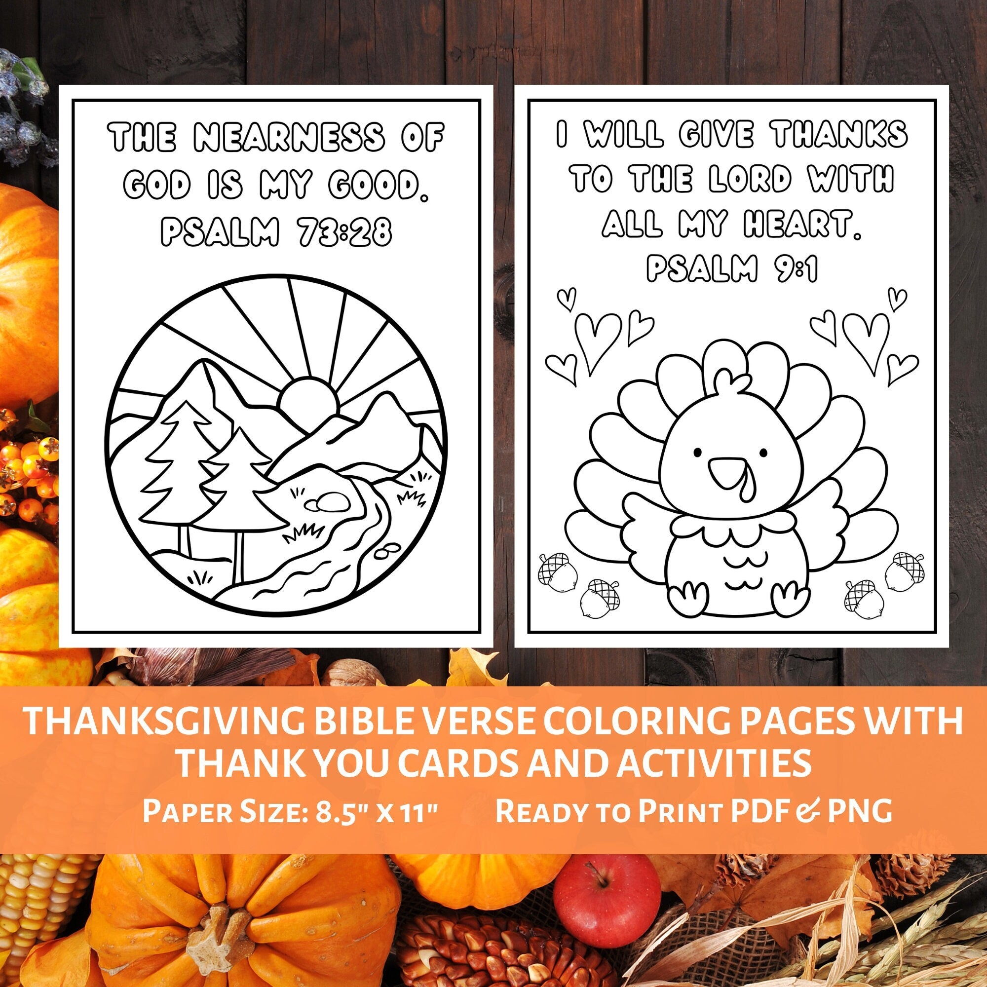 Fall Bible Verse Coloring Pages Thankful Cards Activities Preschool Thanksgiving Activity Christian Fall Coloring Sheets Etsy
