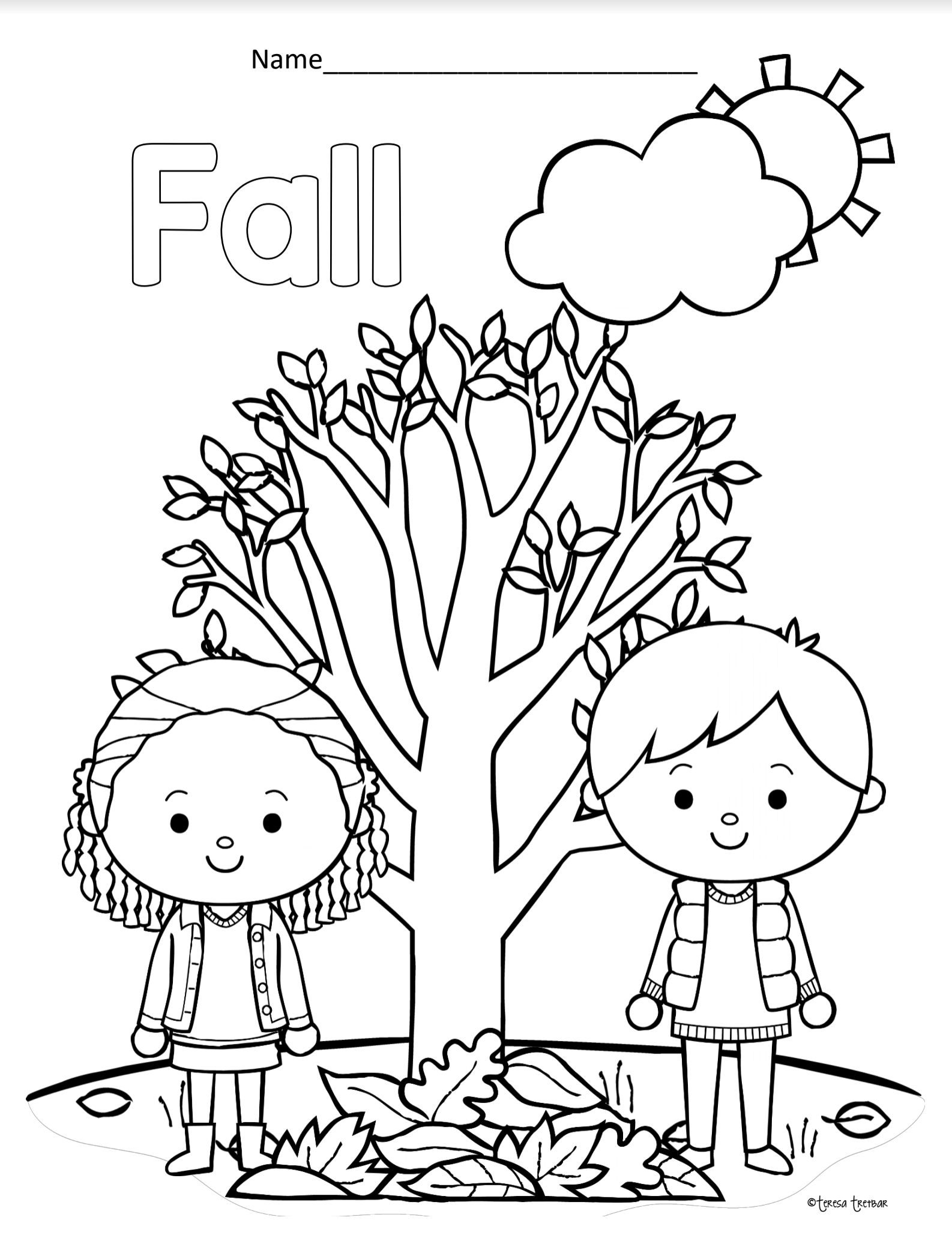 Fall Coloring Sheet Activity Pauoa Elementary School