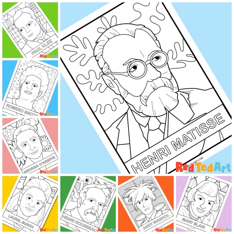 Famous Artist Coloring Pages Red Ted Art Kids Crafts