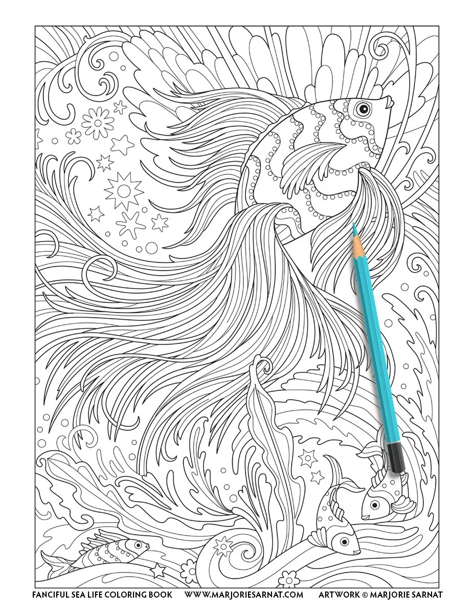 Fanciful Sea Life Marjorie Sarnat Design Illustration