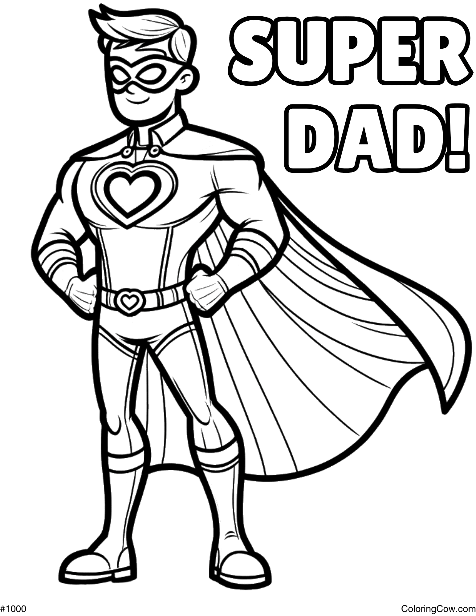 Father s Day Super Hero Coloring Page