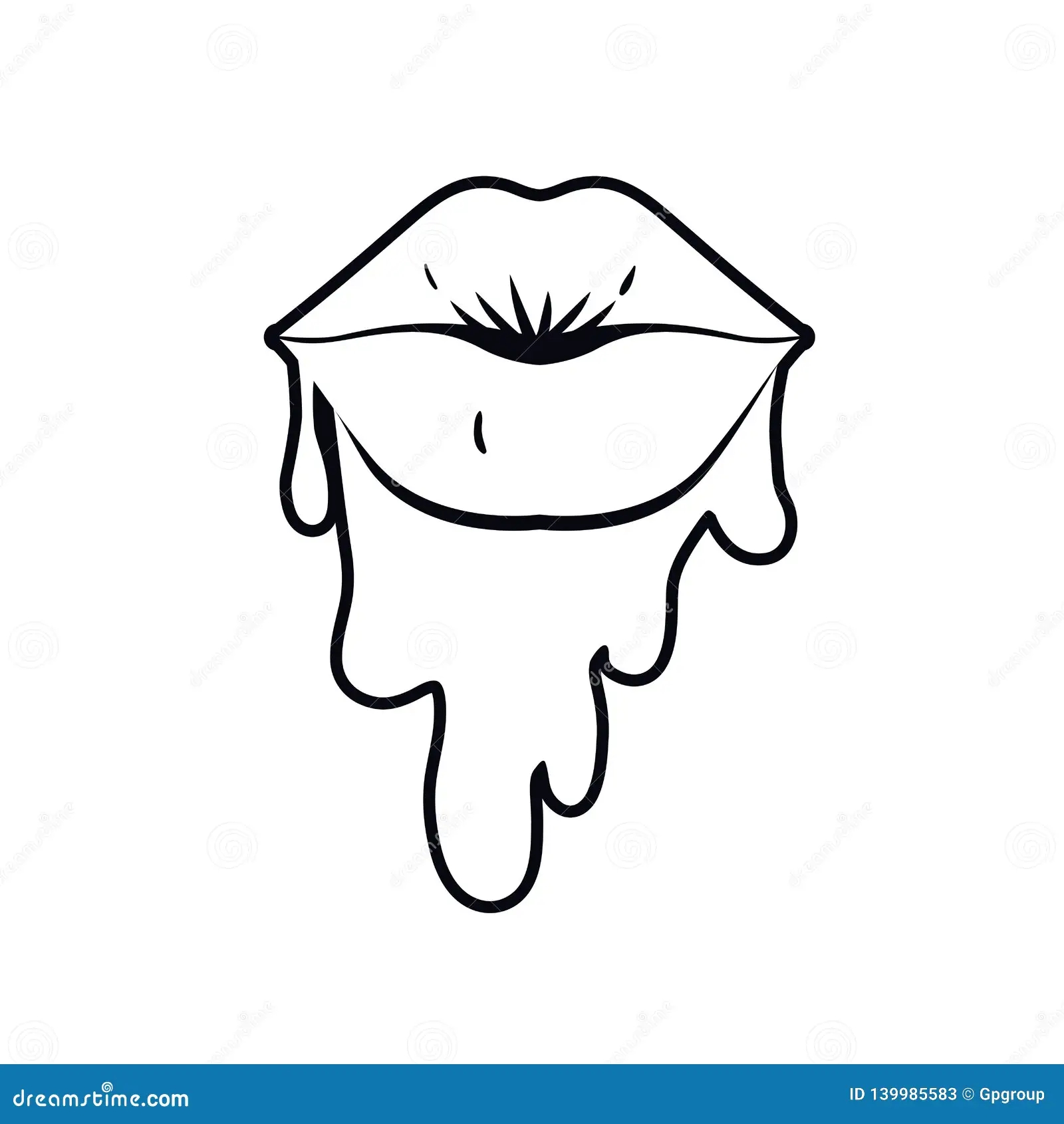 Female Lips Dripping Isolated Icon Stock Vector Illustration Of Retro Dripping 139985583