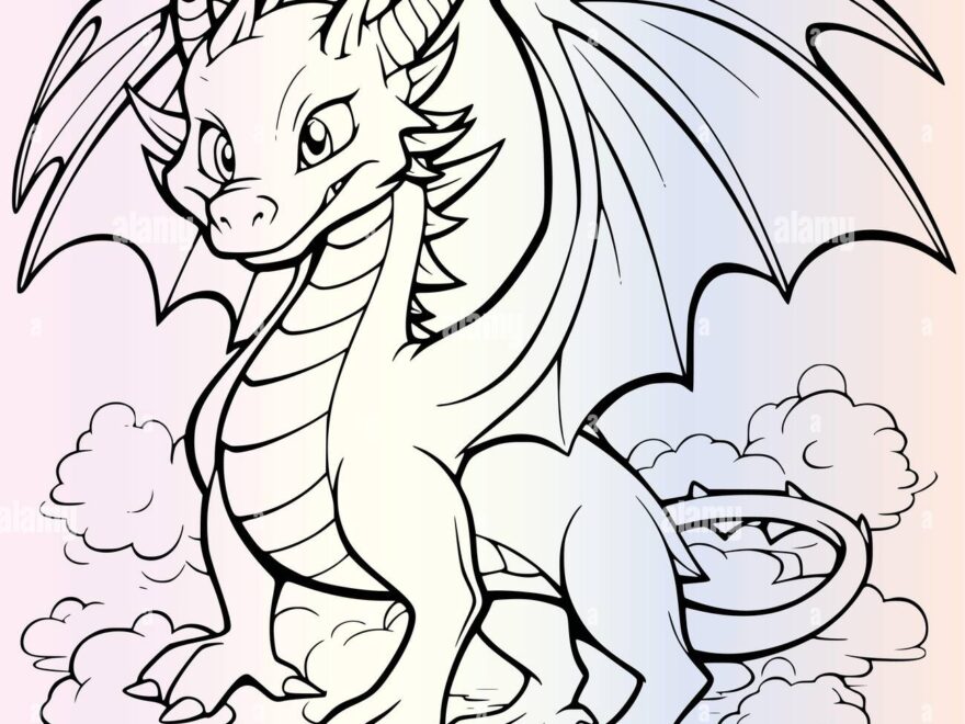 Fierce Dragon Coloring Page Hi res Stock Photography And Images Alamy