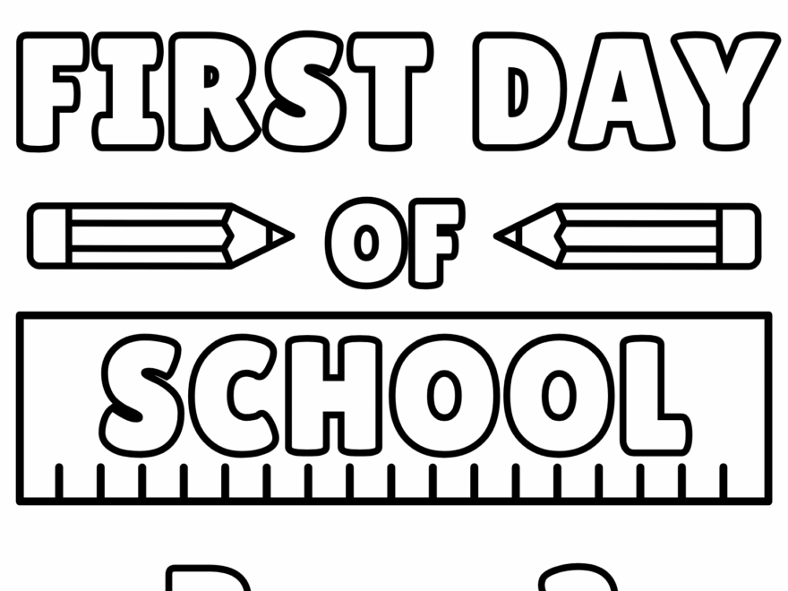 First Day Of School Coloring Page