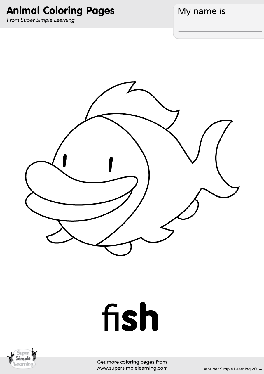 Fish Coloring Page Super Simple