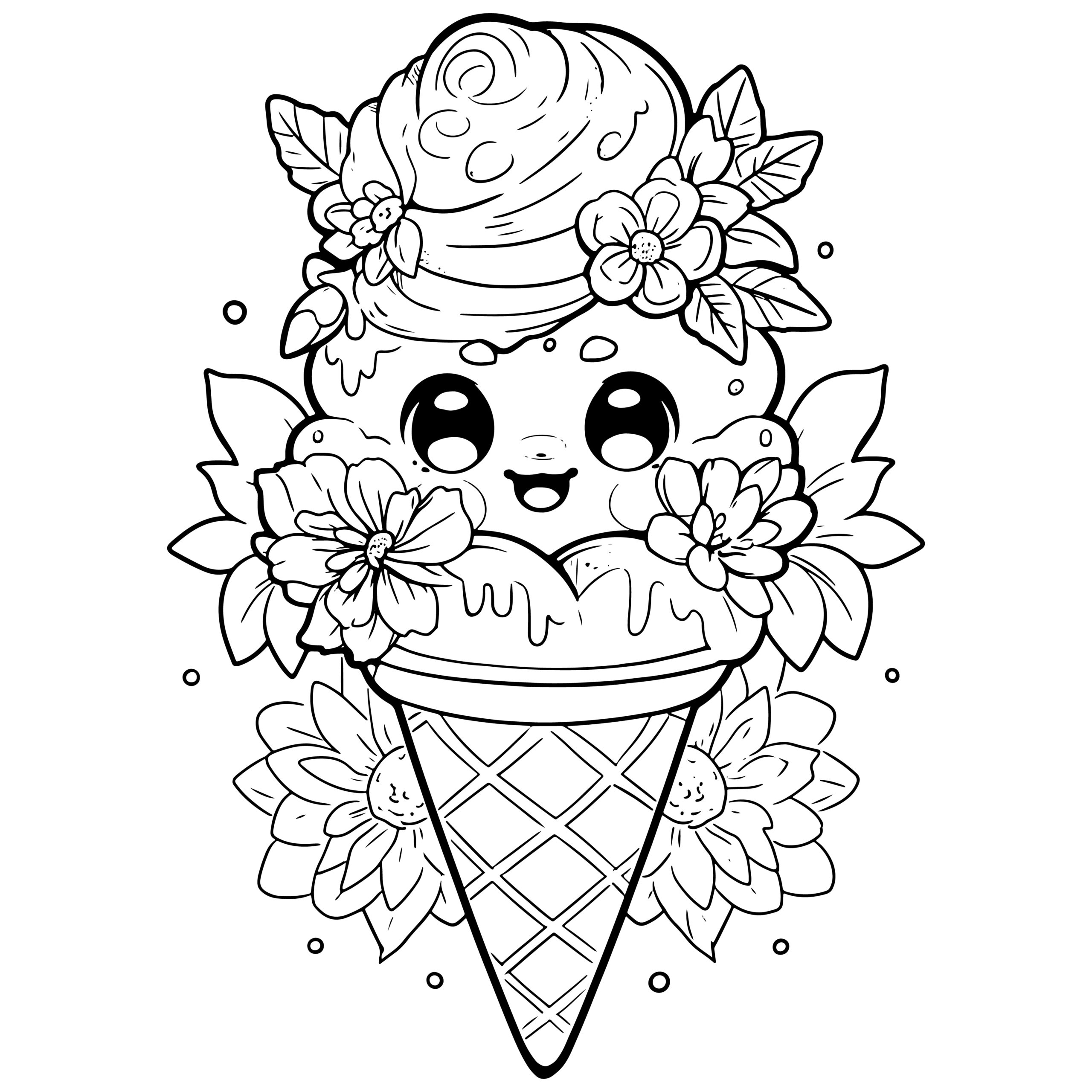 I Love Ice Cream Adult Coloring Pages