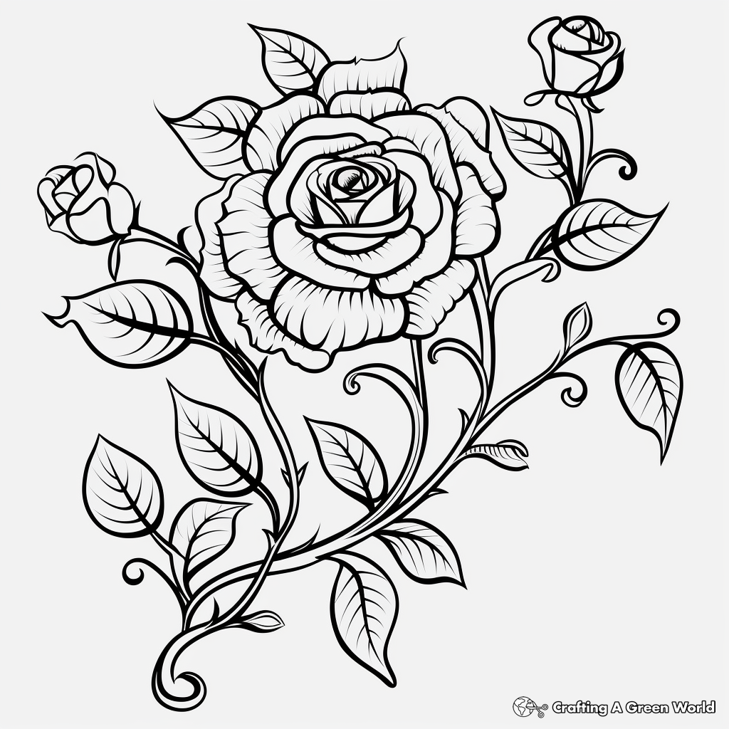 Flower Vine Coloring Pages Free Printable 