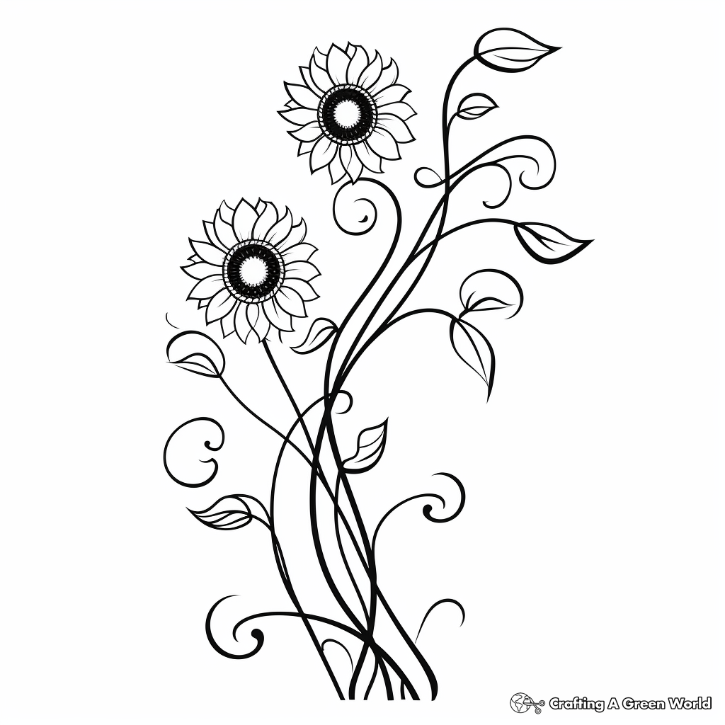 Flower Vine Coloring Pages Free Printable 