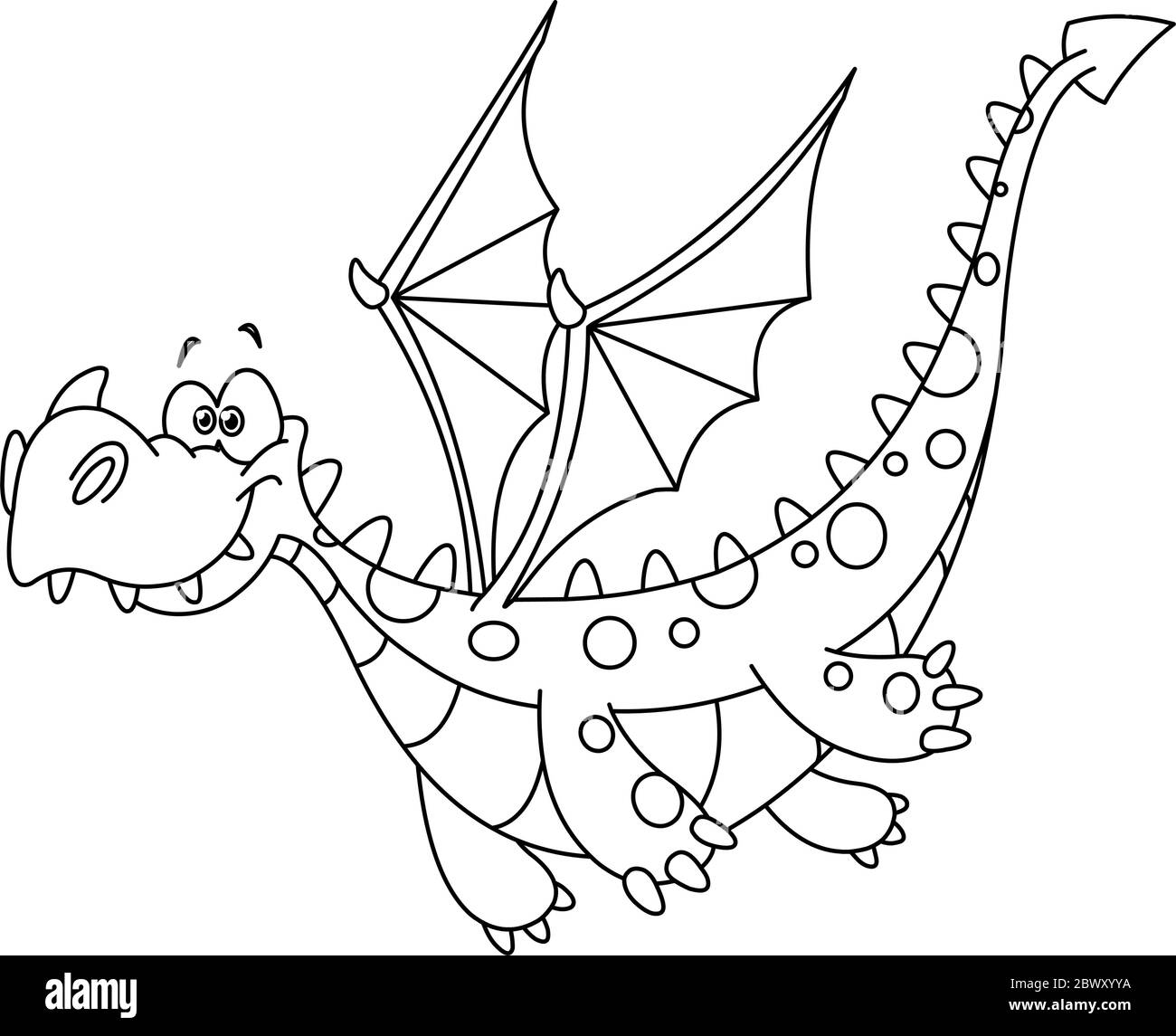 Flying Dragon Coloring Page Black And White Stock Photos Images Alamy
