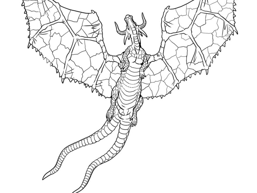 Flying Dragon Coloring Page Black And White Stock Photos Images Alamy