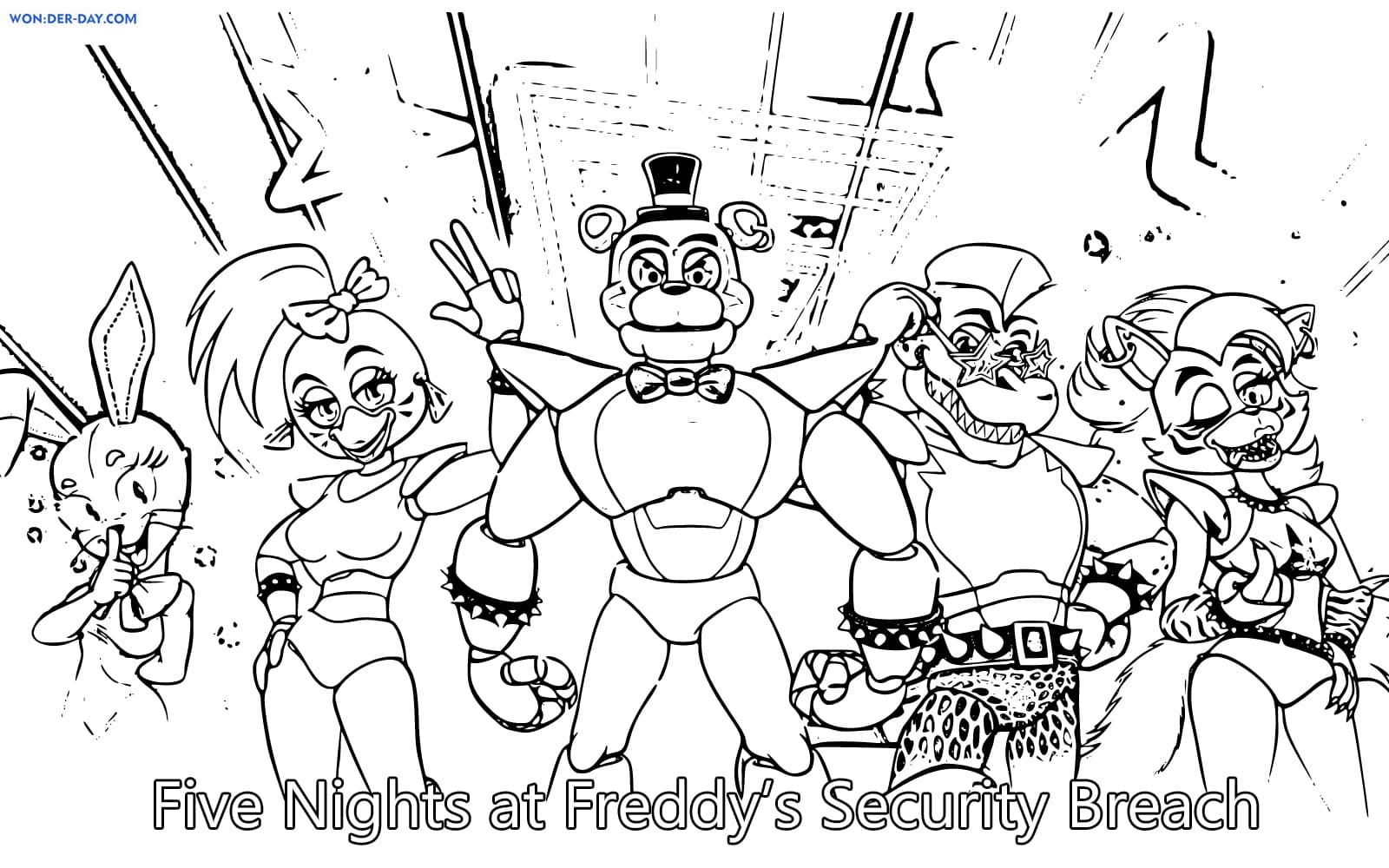 Fnaf Security Breach Coloring Pages WONDER DAY Coloring Pages For Children And Adults