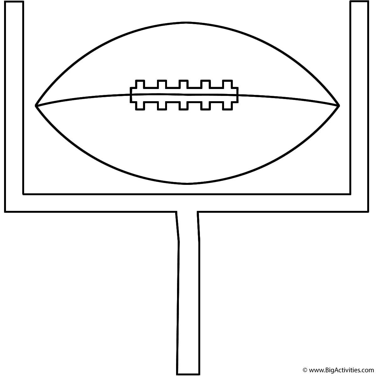 Football On Goal Post Coloring Page Sports 