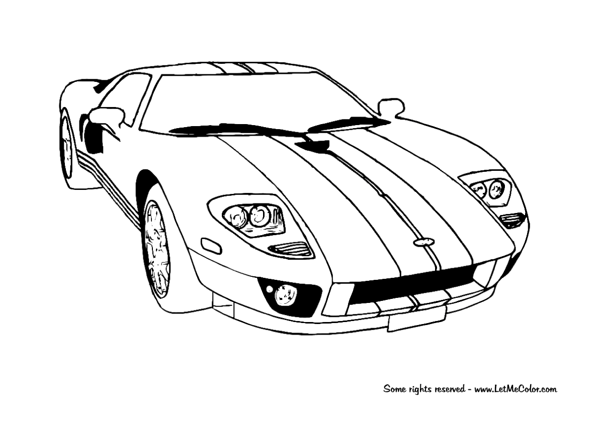 Ford GT Racing Car Coloring Page LetMeColor