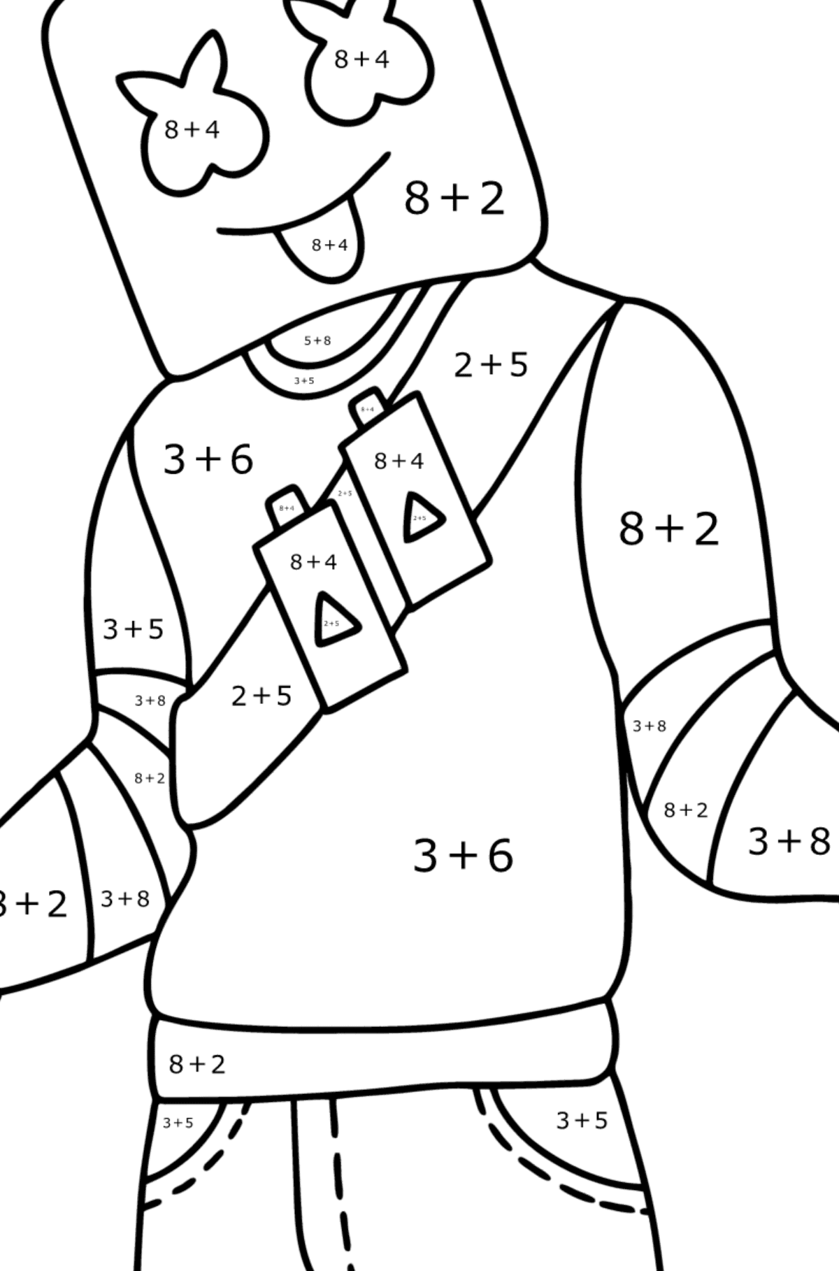 Fortnite Marshmello Coloring Page Online And Print For Free 