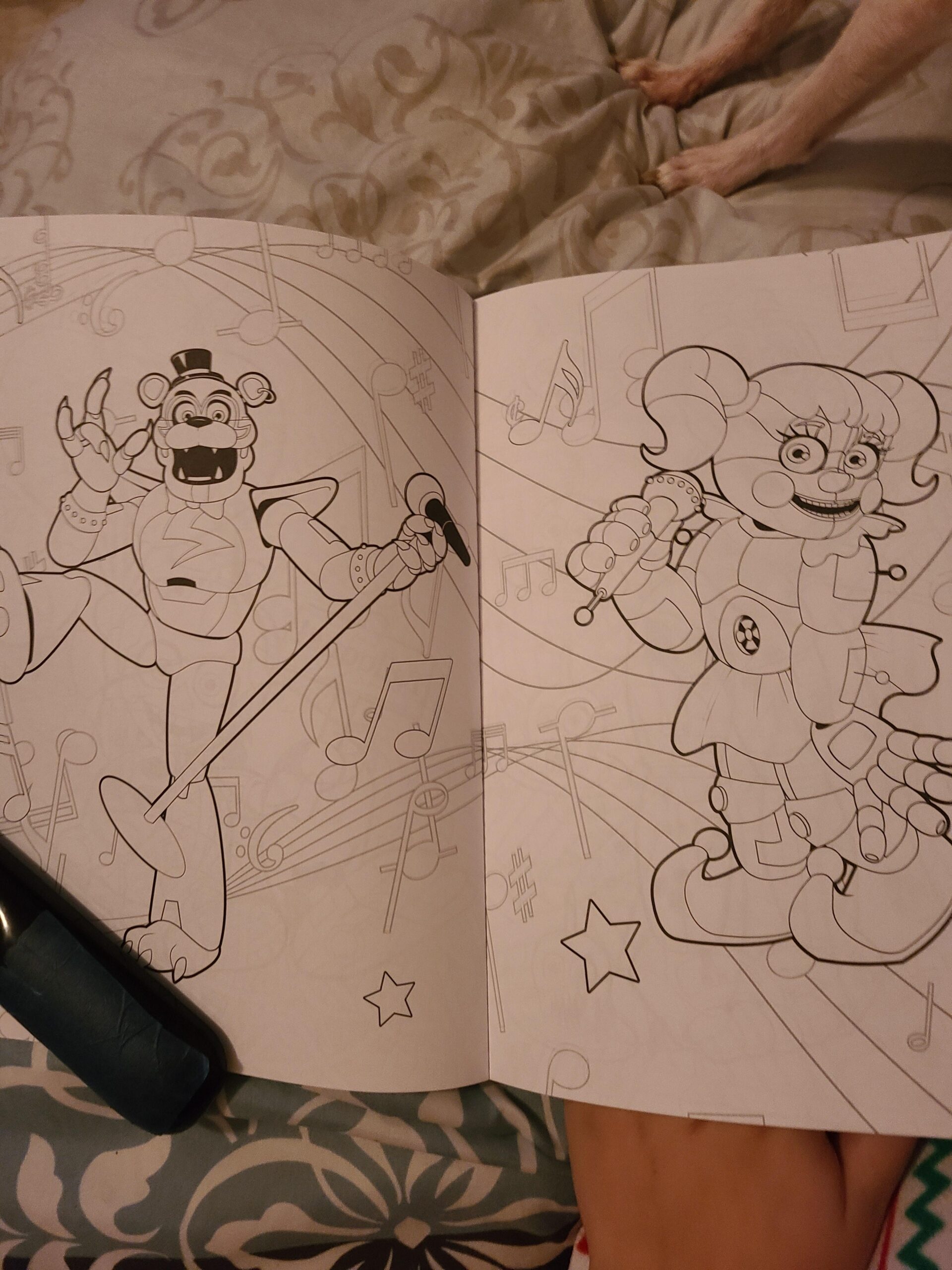 Found These In The Fnaf Coloring Book I Find It Interesting That Baby Is Only In Pages That The Security Breach Characters Are In And That Eleanor Is In A Coloring Book