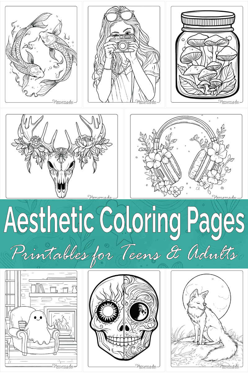 Free Aesthetic Coloring Pages For Adults PDF Printables 