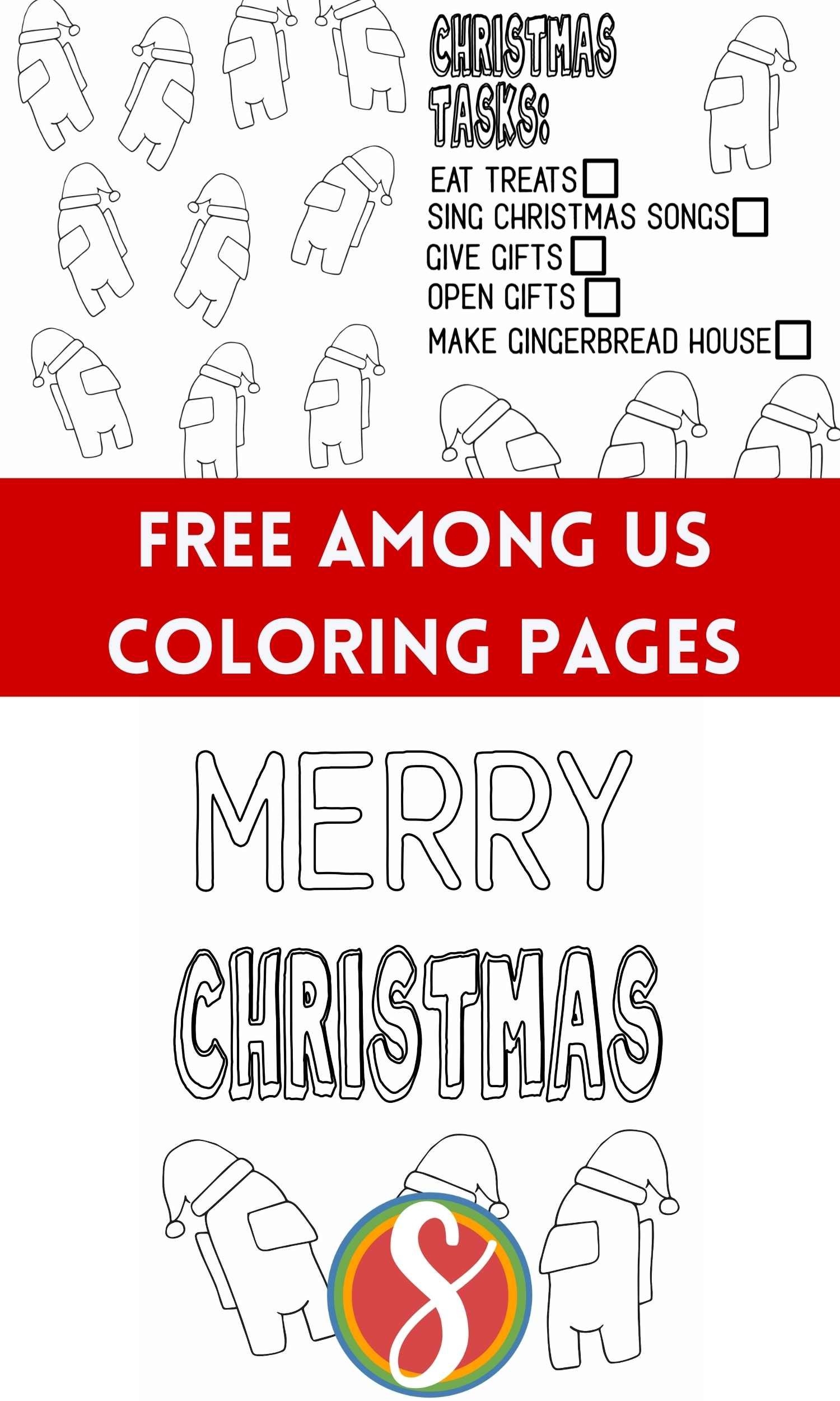 Among Us Christmas Coloring Pages