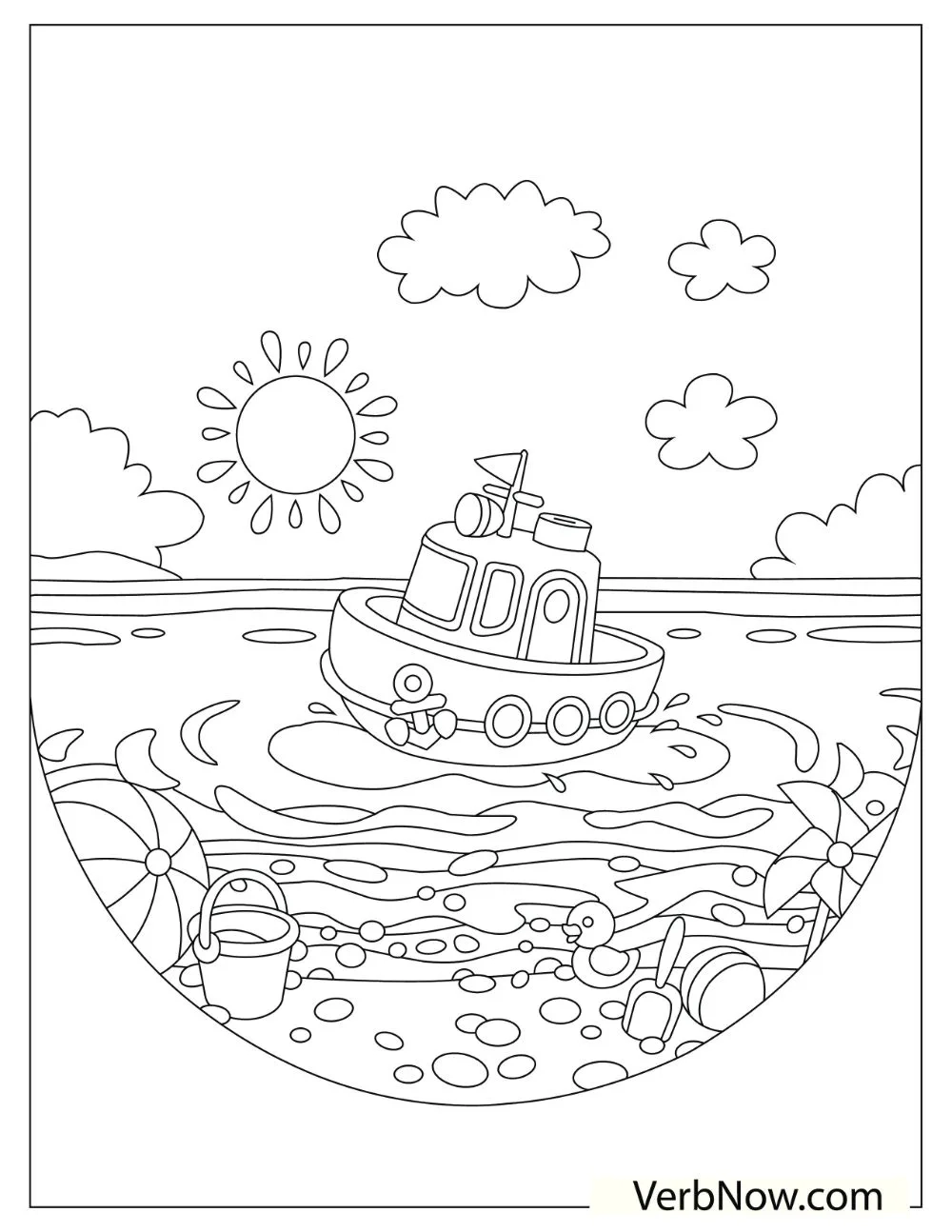 Free Beach Coloring Pages For Download Printable PDF 
