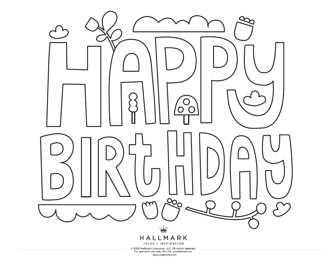 Free Birthday Coloring Pages To Add More Fun To The Celebration Hallmark Ideas Inspiration