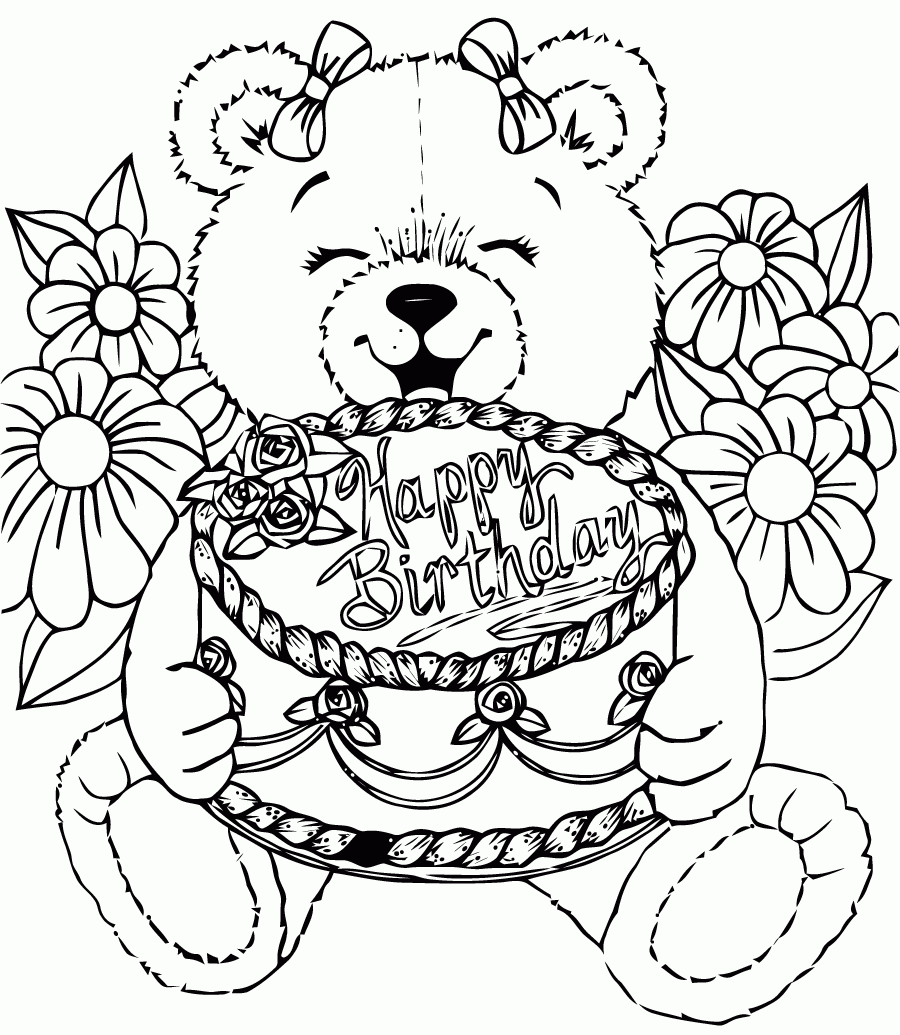 Free Birthday Drawing To Download And Color Birthday Coloring Pages
