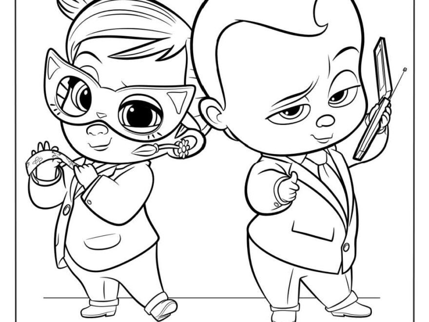 Free Boss Baby Theodore Tina Coloring Page Mama Likes This