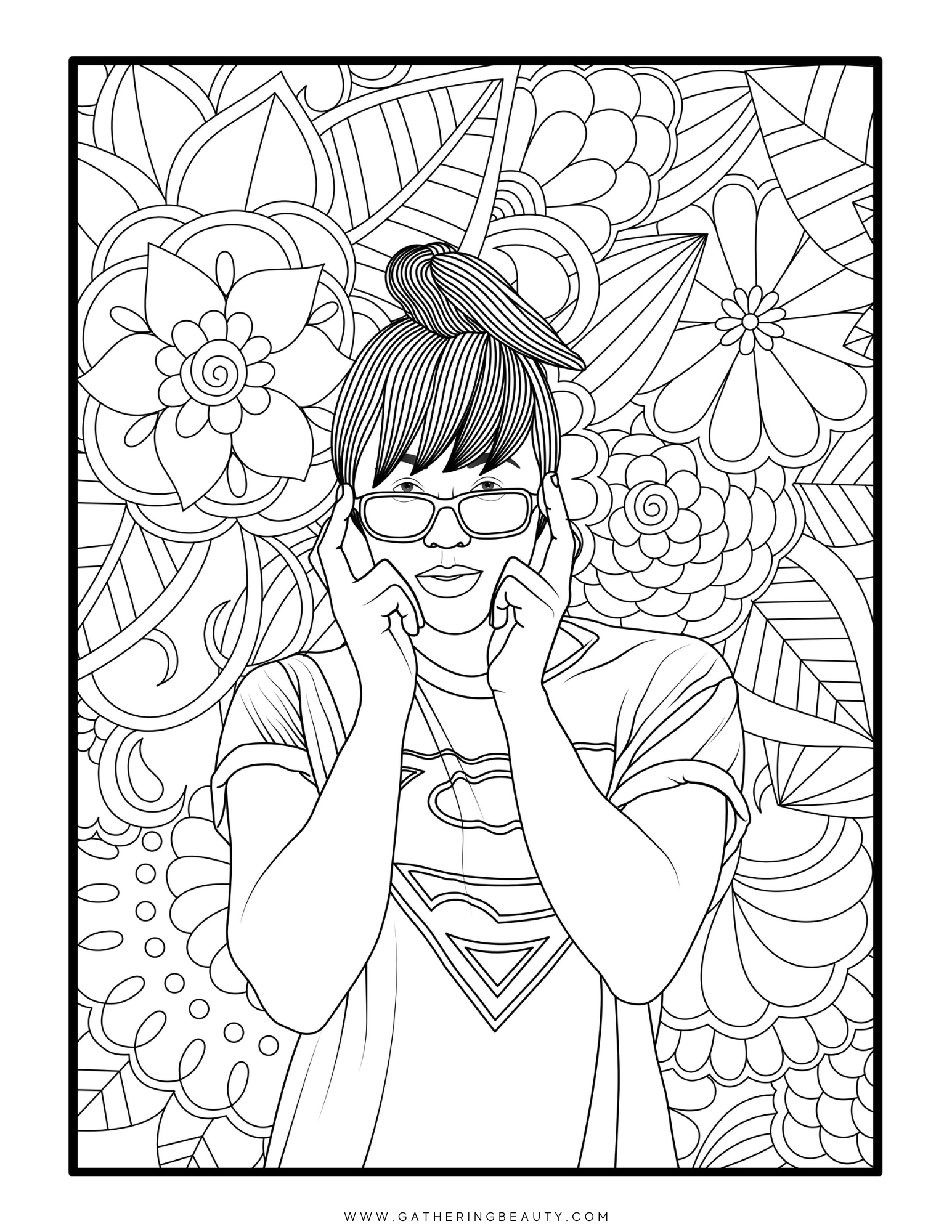 Free Colouring Pages Of People For Adults Gathering Beauty
